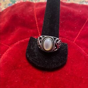 Intricate Sterling Silver Filigree Mother of Pearl Ring by RJ Graziano